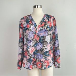 🕊Rebecca Taylor Silk Floral Top size 10